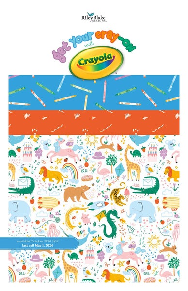 Image of the Get Your Cray-on with Crayola storyboard by Riley Blake Designs. Official licensed product. Features the storyboard for the collection. 
Cute Little Fabric Shop