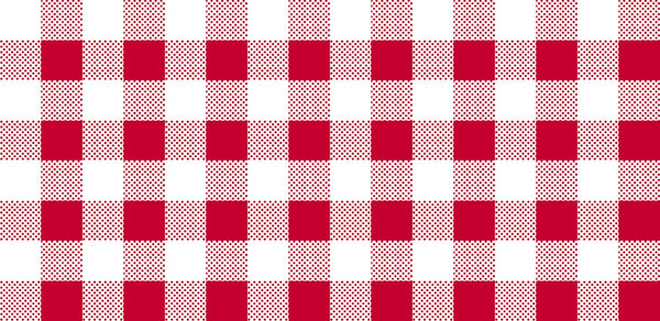 Fat Quarter End of Bolt - CLEARANCE Dots and Stripes and More PRINTED Medium Gingham 28896 R Red White - QT Fabrics - Quilting Cotton Fabric