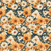 DEAL Queen Bee Packed Floral 30487 Midnight W - - QT Fabrics - Floral Flowers - Quilting Cotton Fabric