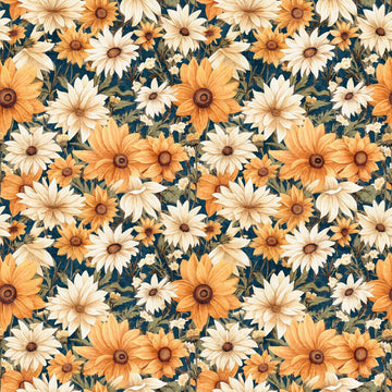 SALE MINKY Queen Bee Packed Floral 60" Wide 30487 Midnight - QT Fabrics - Floral Flowers Sunflowers - 100% Polyester