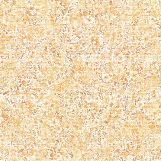 SALE Queen Bee Textured Floral 30491 Peach C- - QT Fabrics - Flower - Quilting Cotton Fabric
