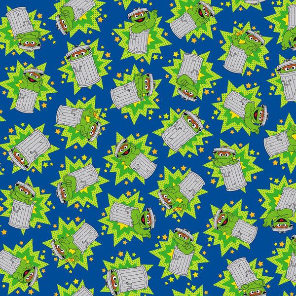 Sesame Street Oscar 28551-B - by QT Fabrics - Oscar the Grouch - Quilting Cotton Fabric