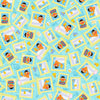 SALE Sesame Street Picture Frame Bert Ernie 27915 Aqua - QT Fabrics - Quilting Cotton Fabric