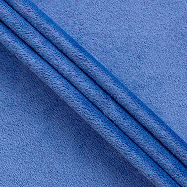 SALE Silky MINKY Solid 60" Wide Width 7580 Electric Blue - QT Fabrics - Low Stretch Low Fluff - 100% Polyester