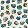 CLEARANCE Endless Blues Sea Turtle Circle Vignette 30043 Beige - QT Fabrics - Turtles - Quilting Cotton Fabric