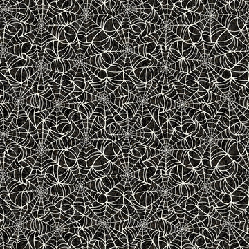 2yd 33" End of Bolt - Creepsville Spiderweb WIDEBACK 30206 Charcoal K - QT Fabrics - 108" - Webs Halloween - Quilting Cotton Fabric