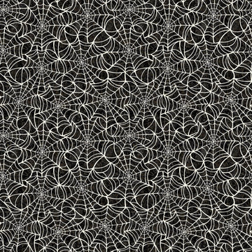2yd 33" End of Bolt - Creepsville Spiderweb WIDEBACK 30206 Charcoal K - QT Fabrics - 108" - Webs Halloween - Quilting Cotton Fabric