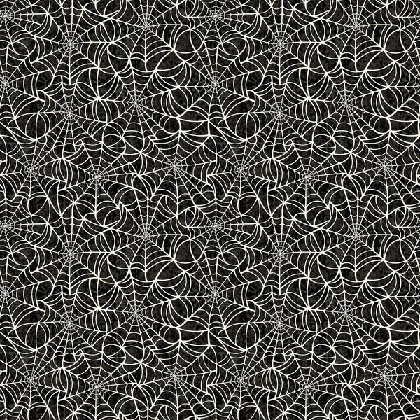 2 Yard 18" End of Bolt - Creepsville Spiderweb WIDE Back 30206 Charcoal K - QT Fabrics - 107/108" Wide - Webs - Quilting Cotton Fabric