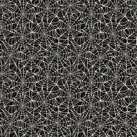 2 Yard 18" End of Bolt - Creepsville Spiderweb WIDE Back 30206 Charcoal K - QT Fabrics - 107/108" Wide - Webs - Quilting Cotton Fabric
