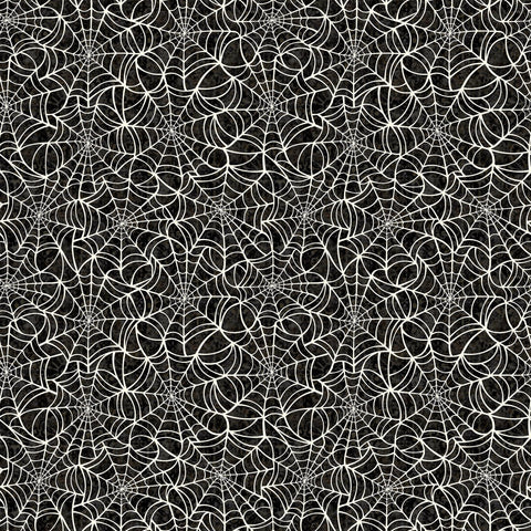 3 Yard Cut - Creepsville Spiderweb WIDE Back 30206 Charcoal K - QT Fabrics - 107/108" Wide - Webs Halloween - Quilting Cotton Fabric