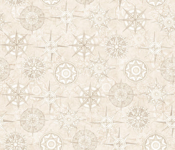 DEAL Globetrotter Compasses 30535 Beige E - - QT Fabrics - Quilting Cotton Fabric