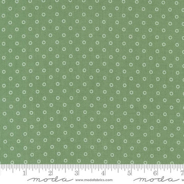 Image of the Rosemary Cottage Dots Rosemary quilting cotton fabric by Moda Fabrics. Features small circle dots on a green background.
Cute Little Fabric Shop