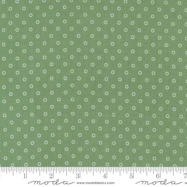 Image of the Rosemary Cottage Dots Rosemary quilting cotton fabric by Moda Fabrics. Features small circle dots on a green background.
Cute Little Fabric Shop