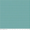Image of the 1/8 inch PRINTED Gingham Teal quilting cotton fabric by Riley Blake Designs. Features an 1/8 inch teal green gingham pattern on white. 
Cute Little Fabric Shop
