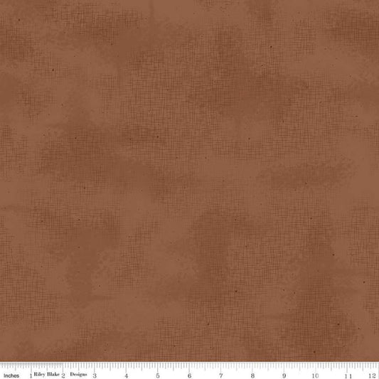 Image of the Shabby Chestnut quilting cotton fabric by Lori Holt for Riley Blake Designs. Features a shaded, dotted, and lined fabric with a brown background. 
Cute Little Fabric Shop