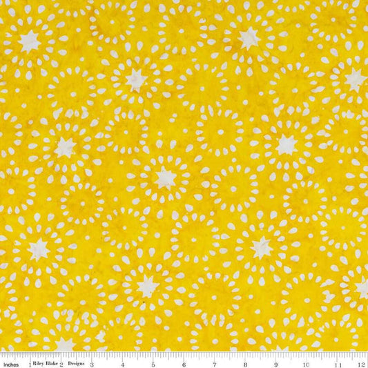 30" End of Bolt - SALE Batiks Expressions Elementals BTHH511 Canary - Riley Blake Designs - Hand-Dyed Tjap Print - Quilting Cotton Fabric