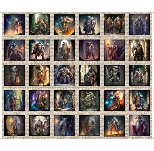 DEAL Wizards & Warriors Picture Patch Panel 30238 Multi X - - QT Fabrics - Magic  - Quilting Cotton Fabric