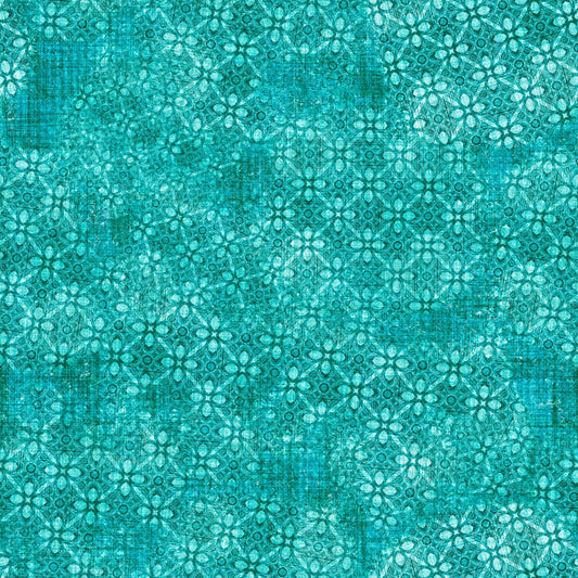 SALE Eye of the Tiger Geo Blender 30479 Turquoise Q - - QT Fabrics - Texture - Quilting Cotton Fabric