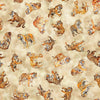 Fat Quarter End of Bolt - Eye of the Tiger Toss 30476 Cream E - QT Fabrics - Quilting Cotton Fabric