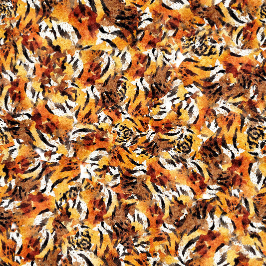 SALE Eye of the Tiger Skin 30477 Orange O - by QT Fabrics - Quilting Cotton Fabric