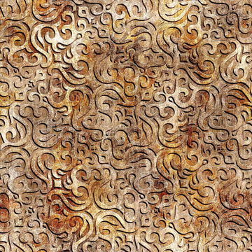 Fat Quarter End of Bolt - Steampunk Adventures 29567 Scrollwork A - by QT Fabrics - Victorian Motifs Scrolls - Quilting Cotton Fabric