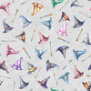31" End of Bolt - Lil' Wizards Hat Toss 30552 Gray with pink undertones - QT Fabrics - Hats Magic Wands - Quilting Cotton Fabric