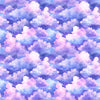 SALE MINKY Lil' Wizards Clouds 60" Wide 30553 Lavender - QT Fabrics - Watercolor Clouds Sky - 100% Polyester