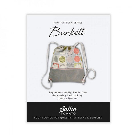 Burkett Bag PATTERN P210 by Sallie Tomato - Riley Blake Designs - INSTRUCTIONS Only - Drawstring Bag