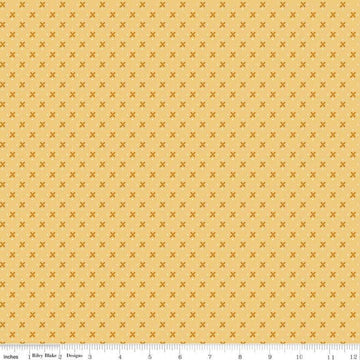 Granny Chic Kisses C8512 Yellow - Riley Blake Designs - Lori Holt - Xs Dots - Quilting Cotton Fabric