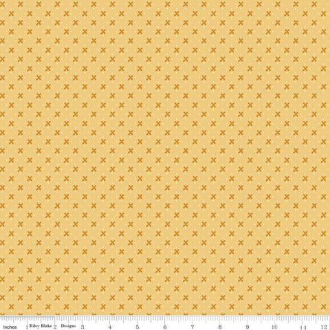 Granny Chic Kisses C8512 Yellow by Riley Blake Designs - Lori Holt - Xs Dots - Quilting Cotton Fabric