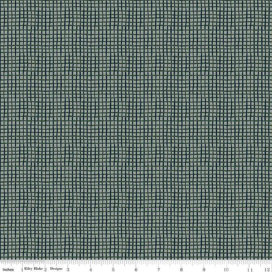 DEAL Round the Mountain Wonky Gingham C13816 Dusk - Riley Blake Designs - PRINTED Wavy-Lined Gingham - Quilting Cotton Fabric