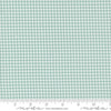 Image of the Shine Checks Sky quilting cotton fabric by Sweetwater for Moda Fabrics. Features a small light aqua printed gingham fabric. 
Cute Little Fabric Shop