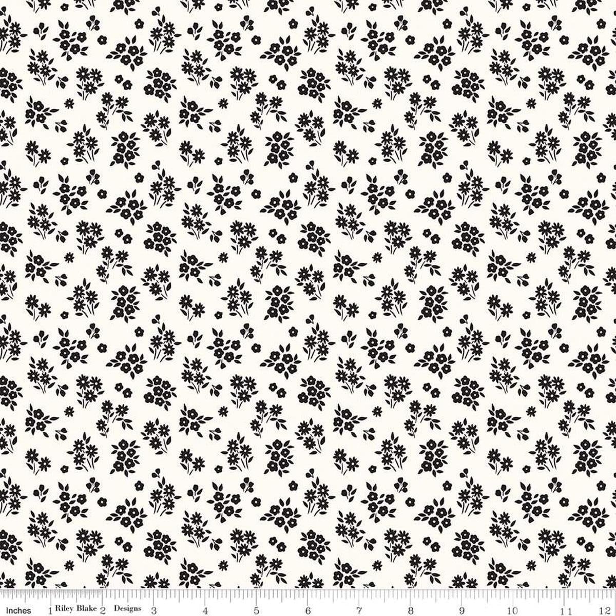 Image of the Midnight Meadow Bouquets Cream by My Minds Eye for Riley Blake Designs. Features small floral bouquets on a cream background. 
Cute Little Fabric Shop