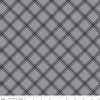 Image of the Midnight Meadow Plaid Gray by My Minds Eye for Riley Blake Designs. Features a diagonal grid plaid pattern on a gray background. 
Cute Little Fabric Shop