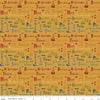 Image of the It Takes a Village Community Text Honey quilting cotton fabric by Jennifer Long for Riley Blake Designs. Features text related to community first responders on a honey yellow background. 
Cute Little Fabric Shop