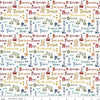 Image of the It Takes a Village Community Text Cloud quilting cotton fabric by Jennifer Long for Riley Blake Designs. Features text related to community first responders on a cloud white background. 
Cute Little Fabric Shop