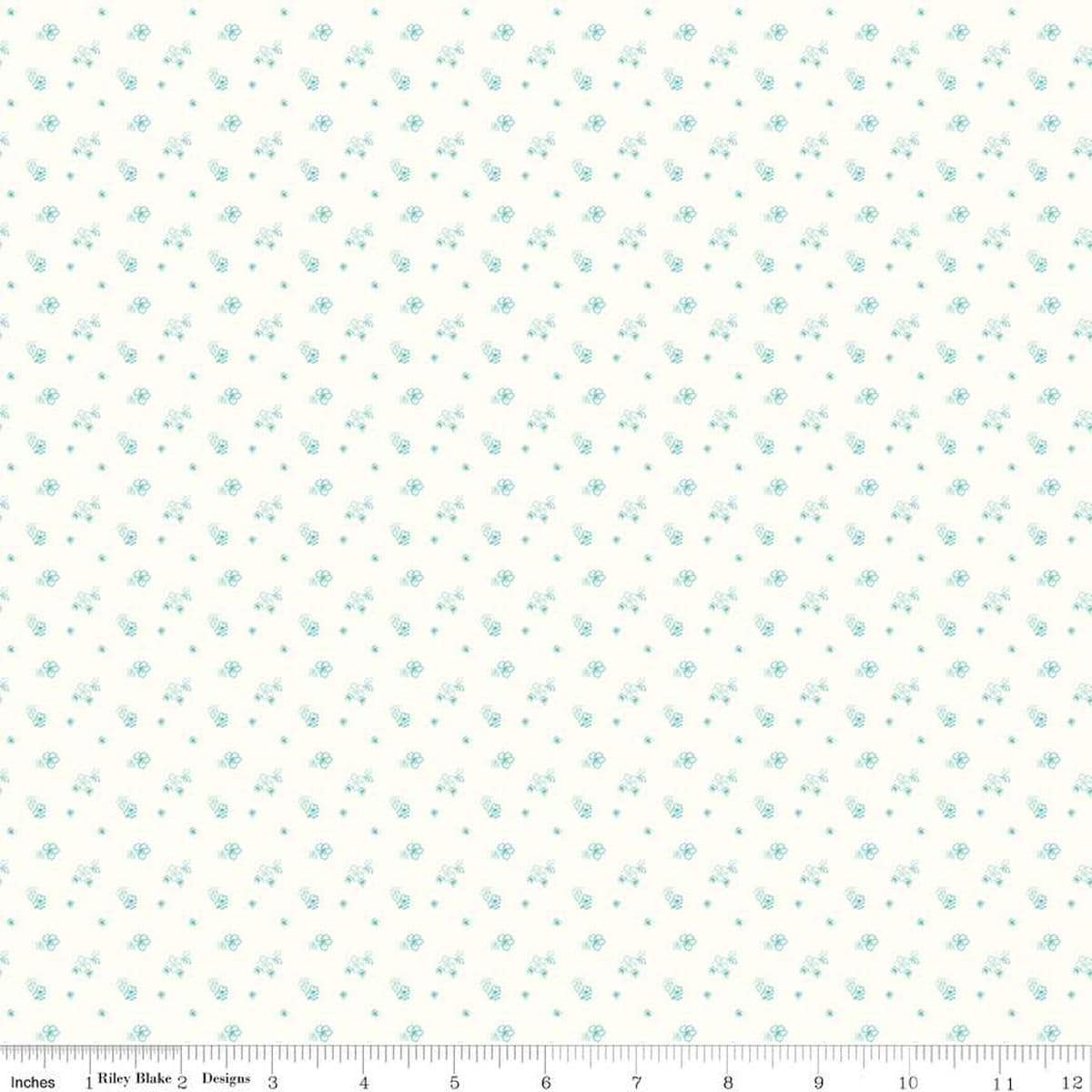 Image of the Hush Hush 4 Flower Bed quilting cotton fabric by Riley Blake Designs. Features scattered blossoms on a white background. 
Cute Little Fabric Shop