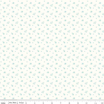 Image of the Hush Hush 4 Flower Bed quilting cotton fabric by Riley Blake Designs. Features scattered blossoms on a white background. 
Cute Little Fabric Shop