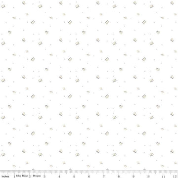 Image of the Hush Hush 4 Book Club quilting cotton fabric by Riley Blake Designs. Features fanned book pages with speckles on a white background. 
Cute Little Fabric Shop