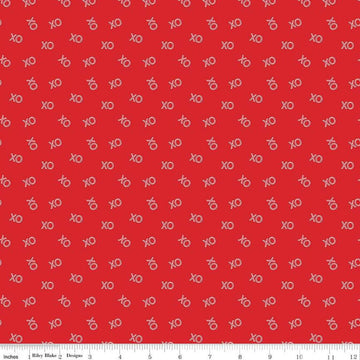 Image of the Sweetheart XO Red quilting cotton fabric by My Mind's Eye for Riley Blake Designs. Features X's and O's on a red background.
Cute Little Fabric Shop