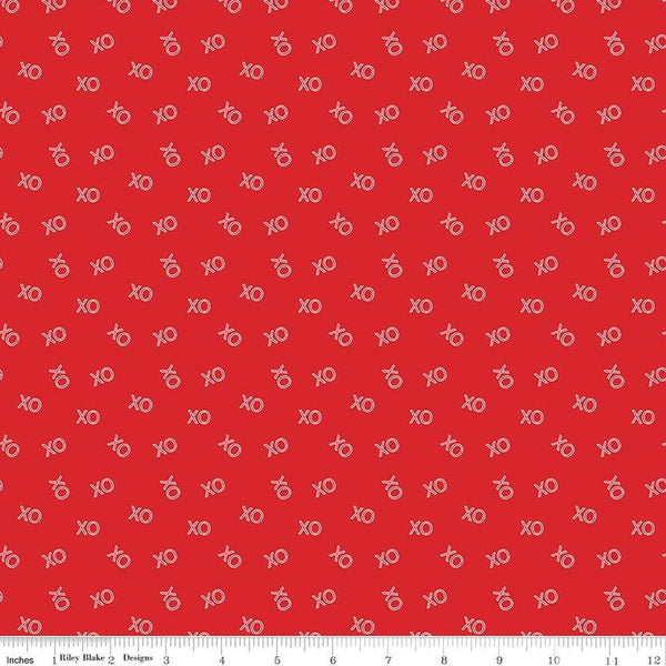 Image of the Sweetheart XO Red quilting cotton fabric by My Mind&#39;s Eye for Riley Blake Designs. Features X&#39;s and O&#39;s on a red background.
Cute Little Fabric Shop