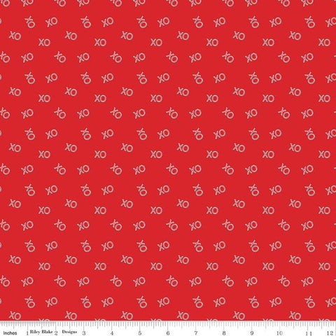 Image of the Sweetheart XO Red quilting cotton fabric by My Mind&#39;s Eye for Riley Blake Designs. Features X&#39;s and O&#39;s on a red background.
Cute Little Fabric Shop