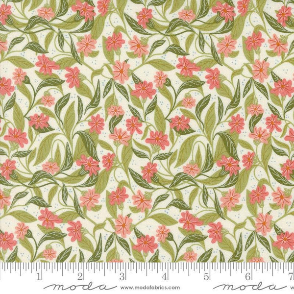 Woodland Wonder Floral Cloud quilting cotton fabric by Gingiber for Moda Fabrics. Features flowers, leaves, and dots on a cream background. 
Cute Little Fabric Shop