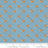 Woodland Wonder Fox Trot Sky quilting cotton fabric by Gingiber for Moda Fabrics. Features small scattered foxes on a blue background. 
Cute Little Fabric Shop