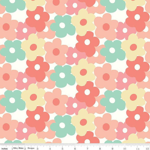 FLANNEL Copacetic Flower Power F14697 Multi - Riley Blake Designs - Floral Flowers - FLANNEL Cotton Fabric