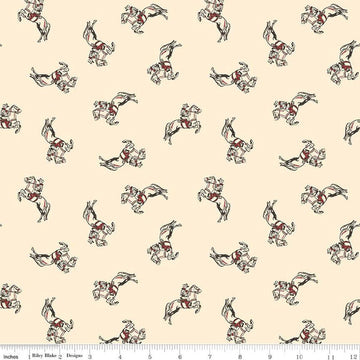 Image of the Cowboys Cowboy Cream quilting cotton fabric by Echo Park Paper Co for Riley Blake Designs. Features cowboys riding on horseback on a cream background.
Cute Little Fabric Shop