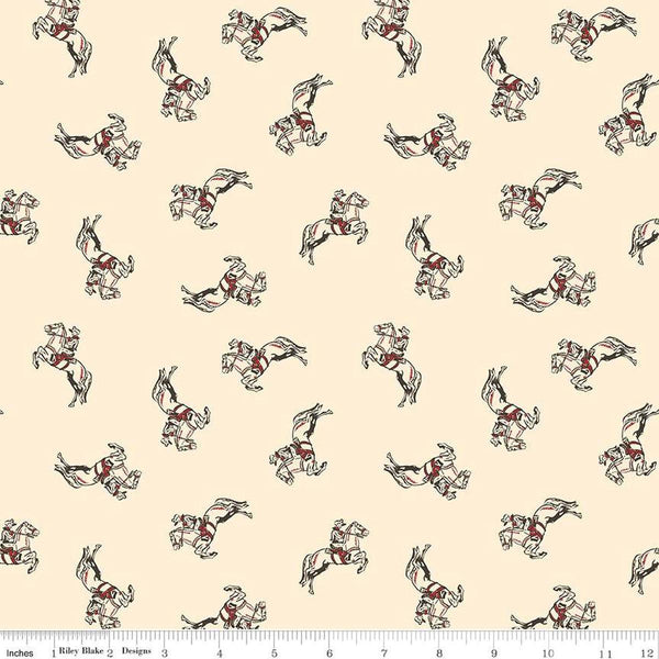 Image of the Cowboys Cowboy Cream quilting cotton fabric by Echo Park Paper Co for Riley Blake Designs. Features cowboys riding on horseback on a cream background.
Cute Little Fabric Shop