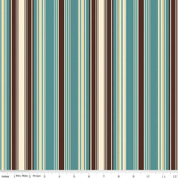 Image of the Cowboys Stripes Teal quilting cotton fabric by Echo Park Paper Co for Riley Blake Designs. Features multicolored stripes on a teal blue background.
Cute Little Fabric Shop