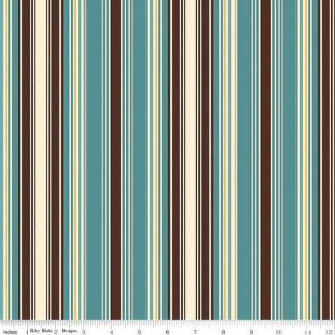 Image of the Cowboys Stripes Teal quilting cotton fabric by Echo Park Paper Co for Riley Blake Designs. Features multicolored stripes on a teal blue background.
Cute Little Fabric Shop