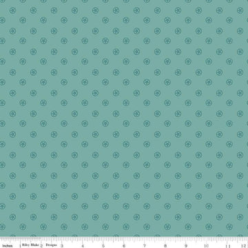Image of the Cowboys Circle Stars Teal quilting cotton fabric by Echo Park Paper Co for Riley Blake Designs. Features circles with stars in the center on a teal blue background.
Cute Little Fabric Shop